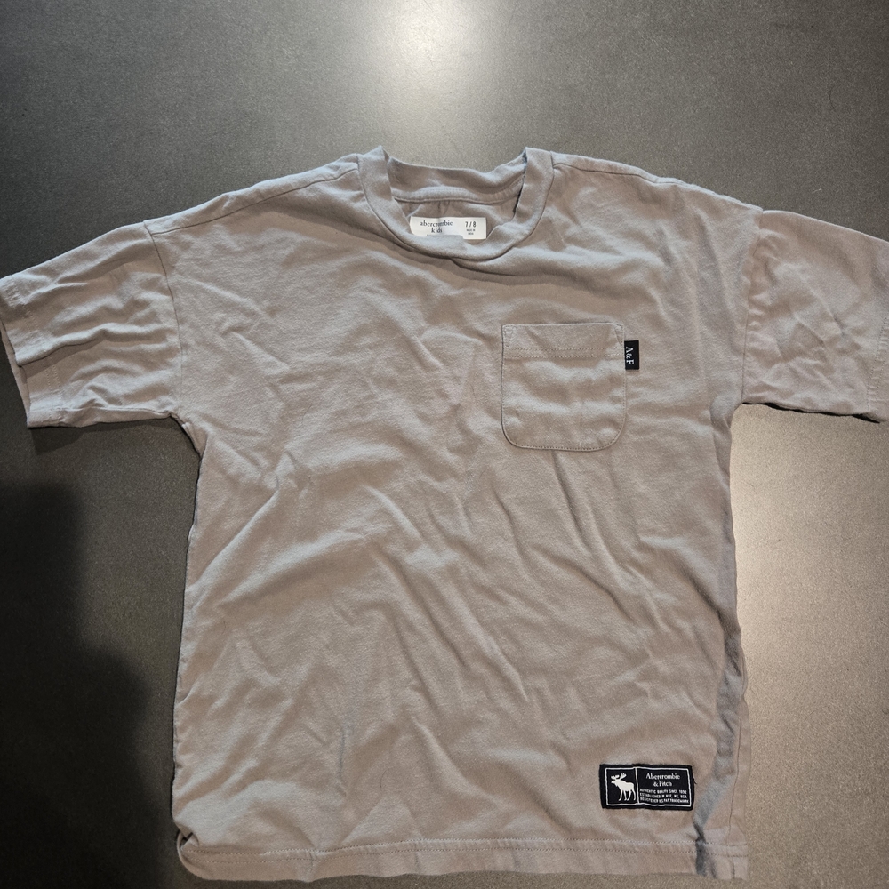 Abercrombie Kids Light Gray Pocket Tee